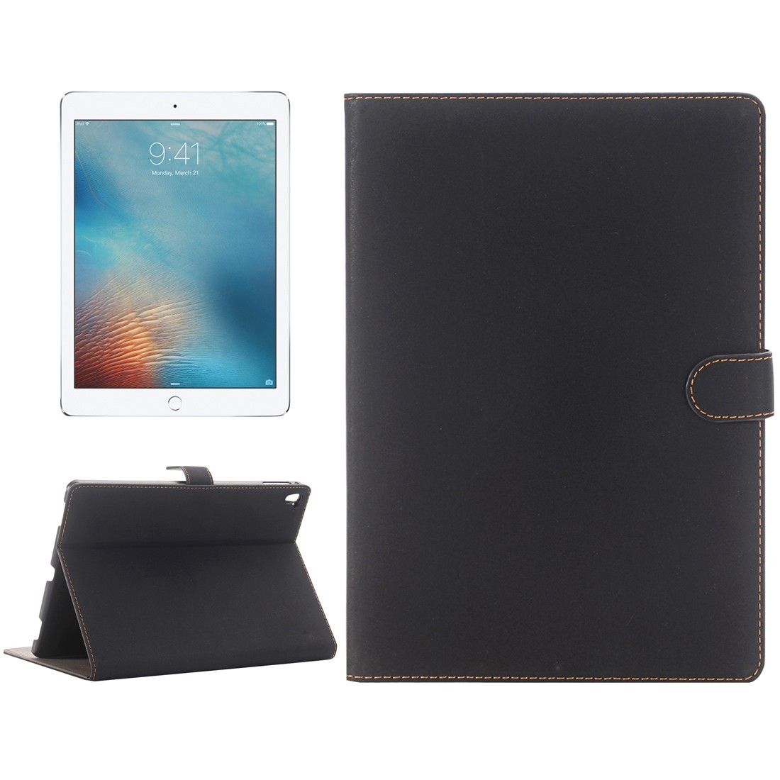Раскладной кожаный чехол для iPad Pro 9.7 (черный)