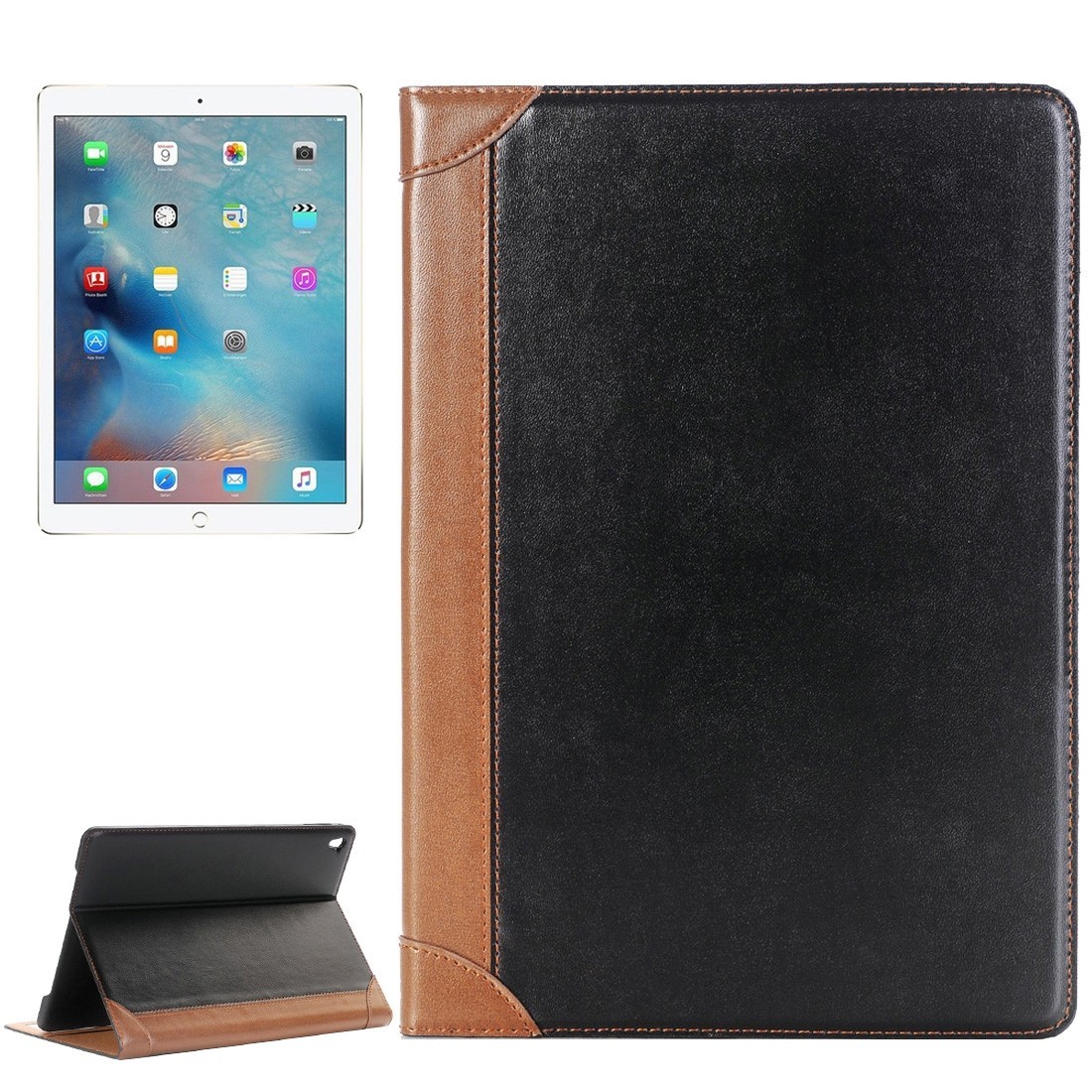 Кожаный чехол в стиле книжки для iPad Pro 9.7 (черный)
