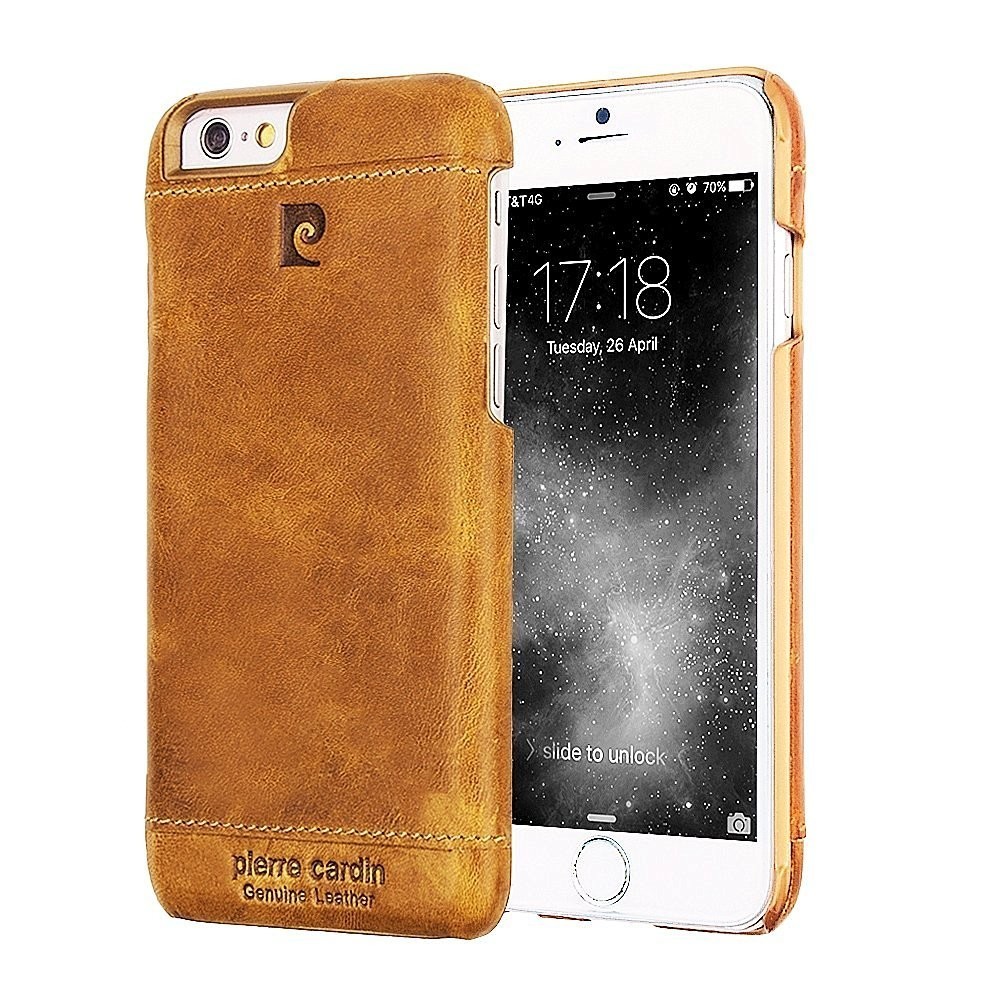 Кожаный чехол Pierre Cardin для iPhone 6/6S (коричневый)