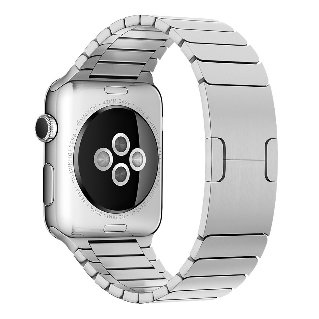 42/44мм Стальной блочный браслет для Apple Watch (Серебряный) OEM