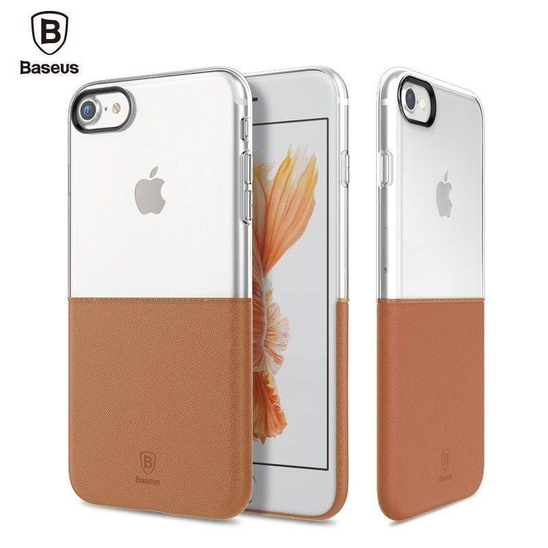 Ультратонкий двойной силиконовый чехол Baseus для iPhone SE/8/7 (коричневый)