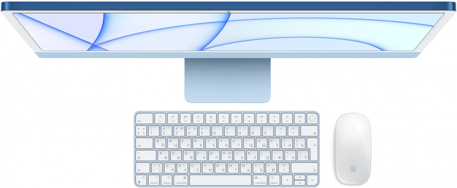 Apple iMac 24 2021 Magic Keyboard, mouse, trackpad color