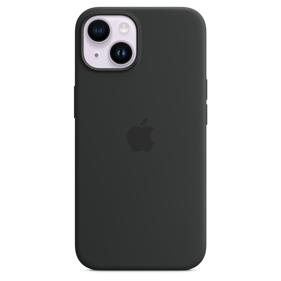 Силиконовый чехол MagSafe для iPhone 14, цвет чёрный