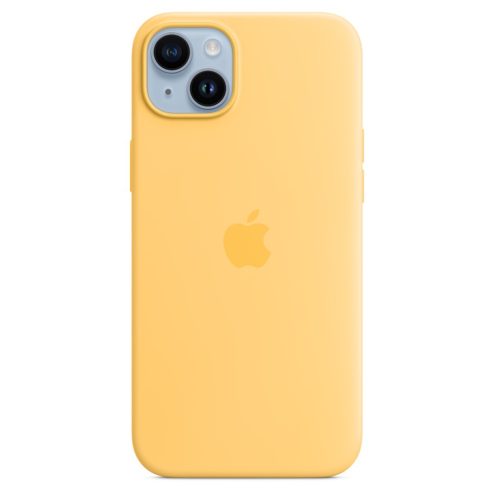Силиконовый чехол для iPhone 14 Plus, цвет жёлтый OEM