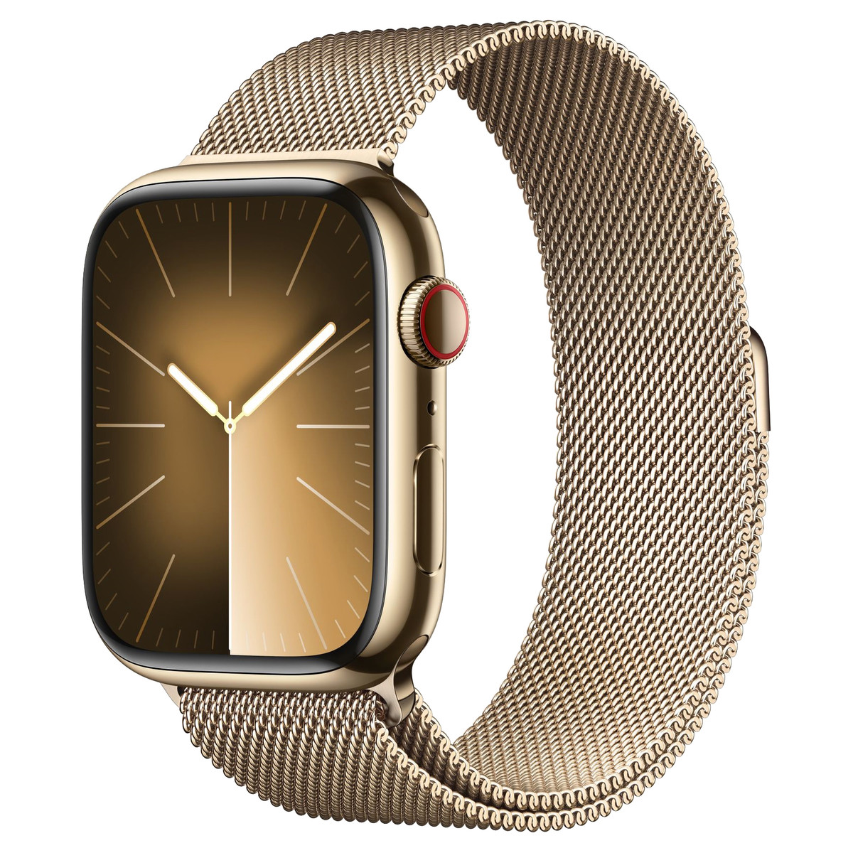 Apple Watch Series 9 41mm GPS+Cellular Gold Stainless Steel Case with Milanese Loop