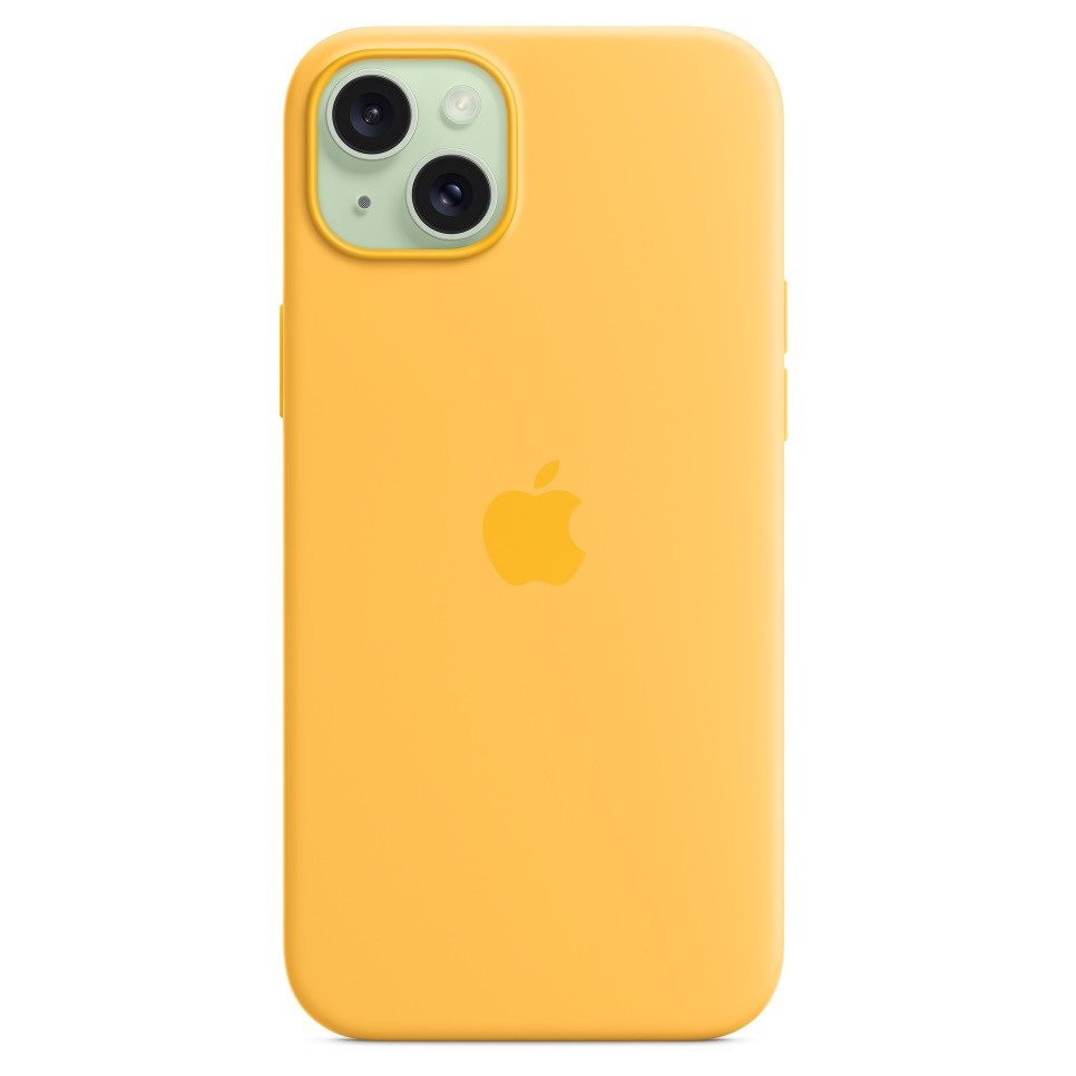 Силиконовый чехол MagSafe для iPhone 15 Plus, солнечный