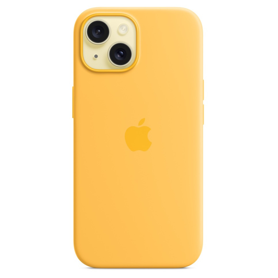 Силиконовый чехол MagSafe для iPhone 15, солнечный