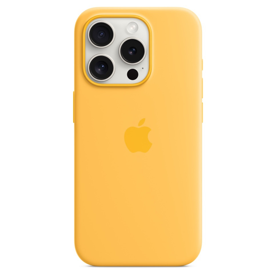 Силиконовый чехол MagSafe для iPhone 15 Pro, солнечный