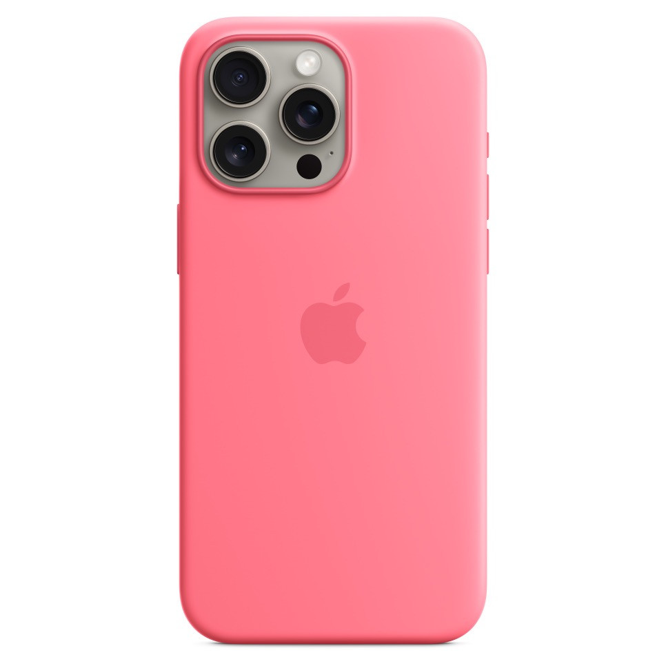 Силиконовый чехол MagSafe для iPhone 15 Pro Max, розовый