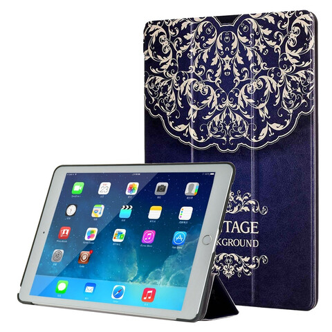 Кожаный чехол VINTAGE с рисунком для iPad Pro 9.7 (синий)