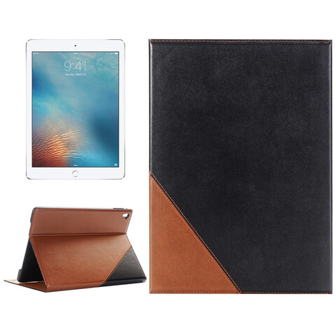 Кожаный чехол с отсеками для денег и визиток для iPad Pro 9.7 (черно-коричневый)