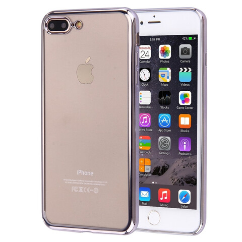 Стильный силиконовый чехол для iPhone 7/8 Plus (Серый ободок)