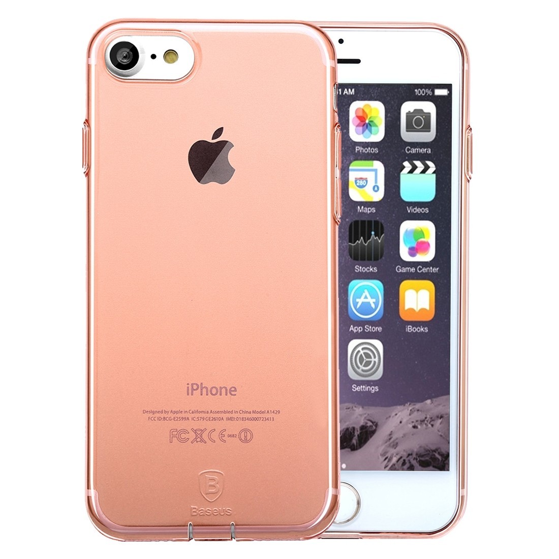 Ультратонкий силиконовый чехол Baseus для iPhone SE/8/7 (розовый)