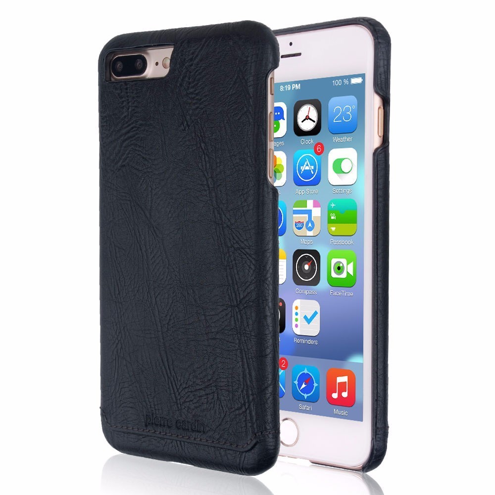 Кожаный чехол Pierre Cardin для iPhone 7/8 Plus (черный)