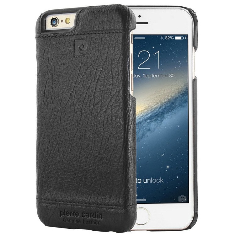 Кожаный чехол Pierre Cardin для iPhone 6/6S Plus (черный)