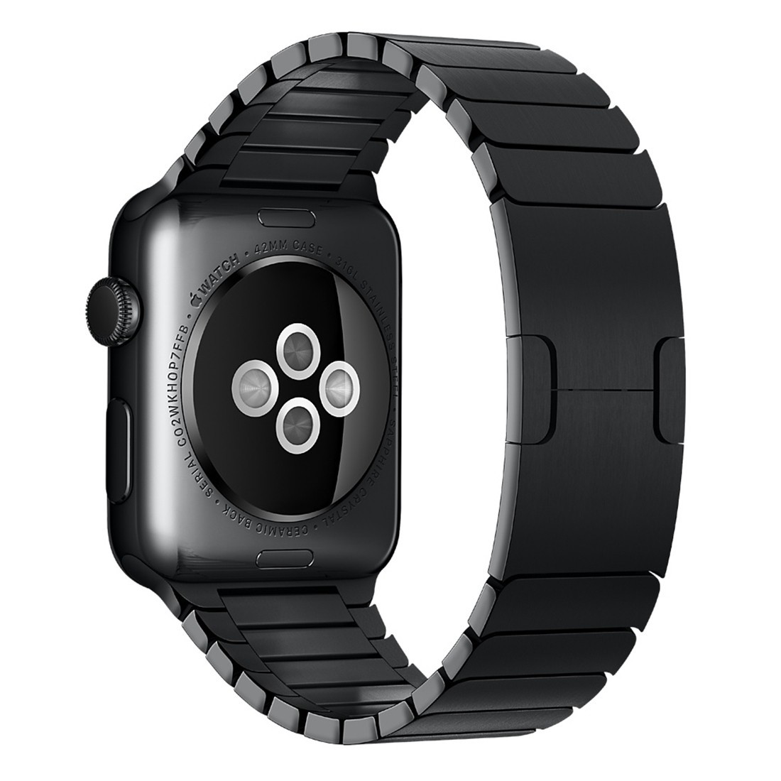 42/44мм Стальной блочный браслет для Apple Watch (Черный) OEM