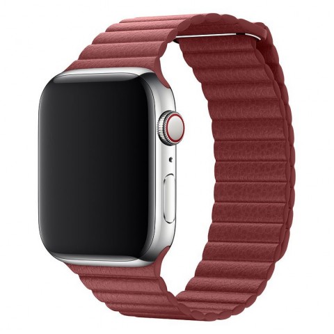 42/44мм кожаный ремешок красного цвета для Apple Watch OEM
