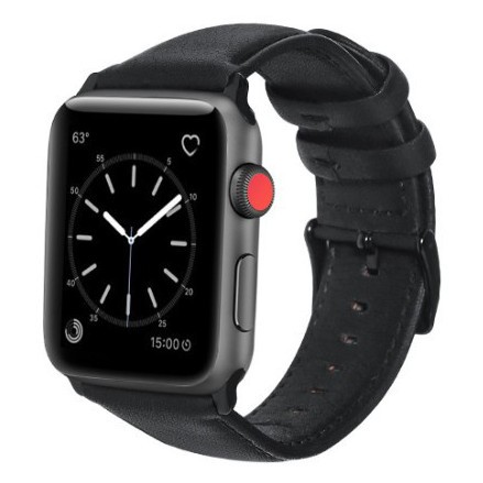 38/40мм Кожаные ремешок чёрный для Apple Watch