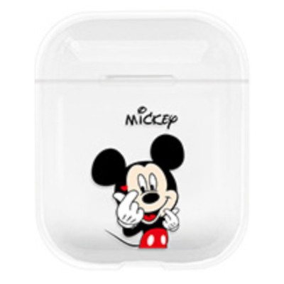 Прозрачный чехол для AirPods с принтом (Mickey)