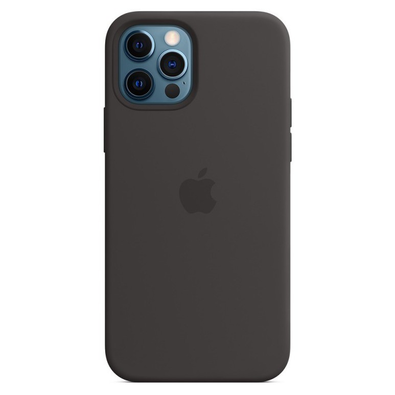 Силиконовый чехол для iPhone 12/12 Pro, цвет чёрный OEM