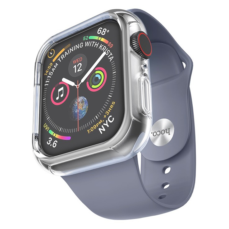 42/44мм Силиконовый ремешок с бампером Hoco WB09 для Apple Watch (синий)