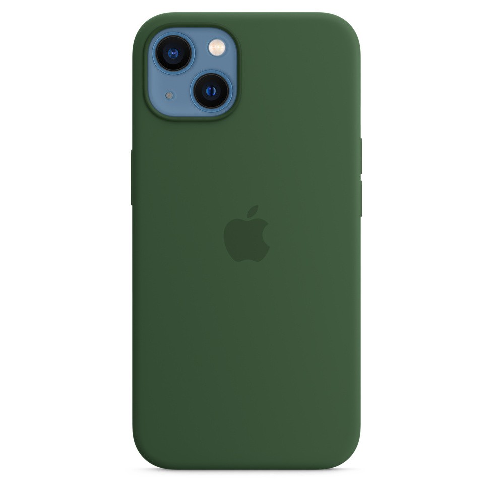 Силиконовый чехол MagSafe для iPhone 13, цвет зелёный клевер