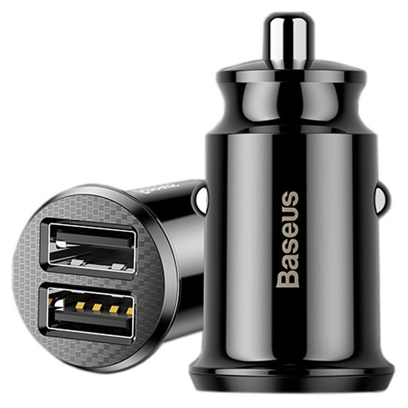 Автомобильное зарядное устройство на 2 порта Baseus Grain Car Charge (Чёрное)