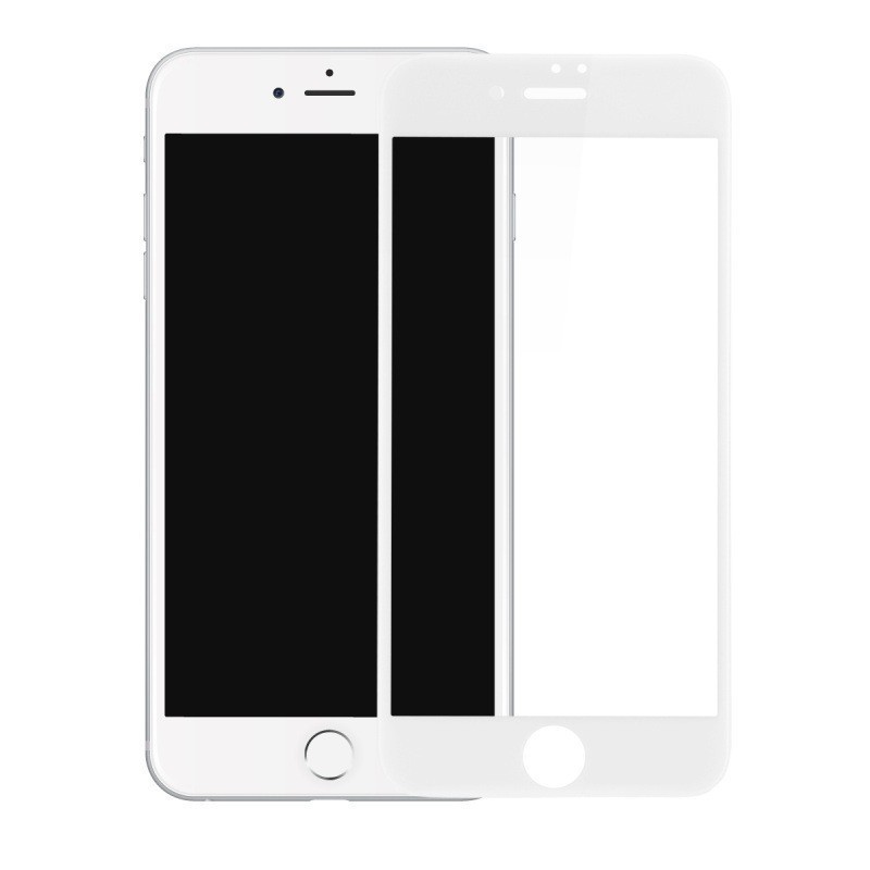 Защитное 3D глянцевое стекло для iPhone SE/8/7 - белое