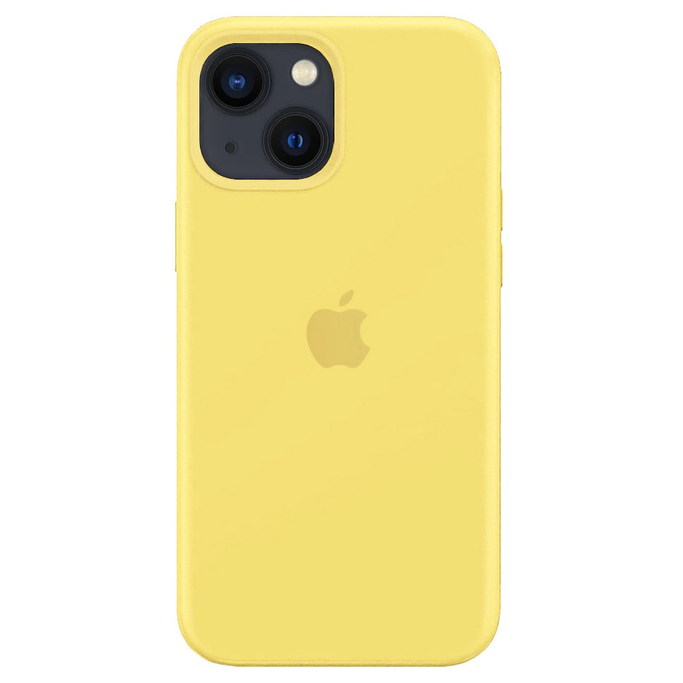 Силиконовый чехол для iPhone 14/13, цвет жёлтый OEM