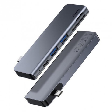 Многопортовый переходник Baseus Harmonica 5в1 3*USB/SD/MicroSD