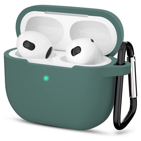 Силиконовый чехол для AirPods 3 (тёмно-зелёный)