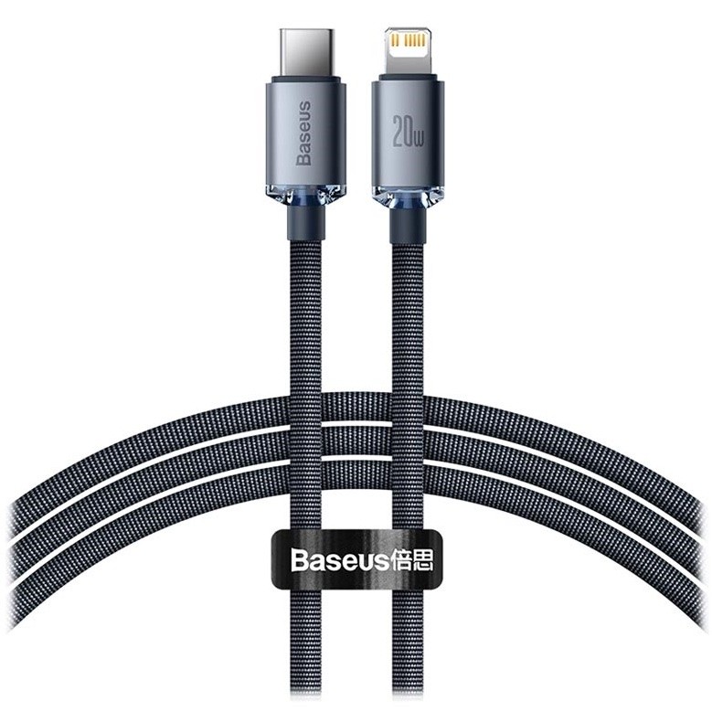 Кабель Baseus Crystal Shine Series USB-C - Lightning 20W 1,2м (чёрный)