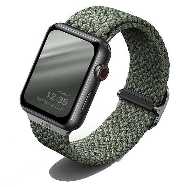 42/44/45 Плетённый ремень Uniq Aspen для Apple Watch, зелёный