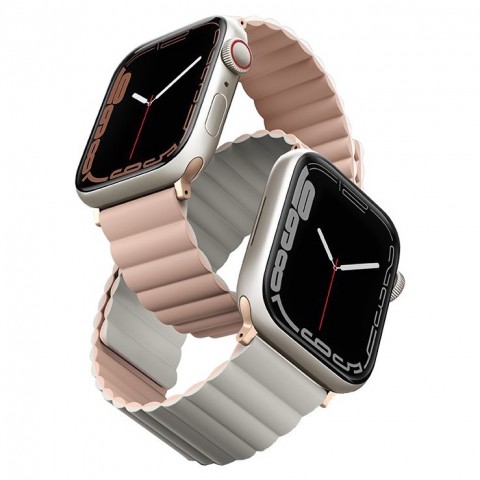 38/40/41 Cиликоновый ремень Uniq Revix для Apple Watch, розовый/бежевый