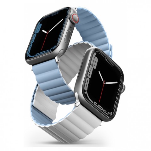38/40/41мм Cиликоновый ремень Uniq Revix для Apple Watch, белый/голубой