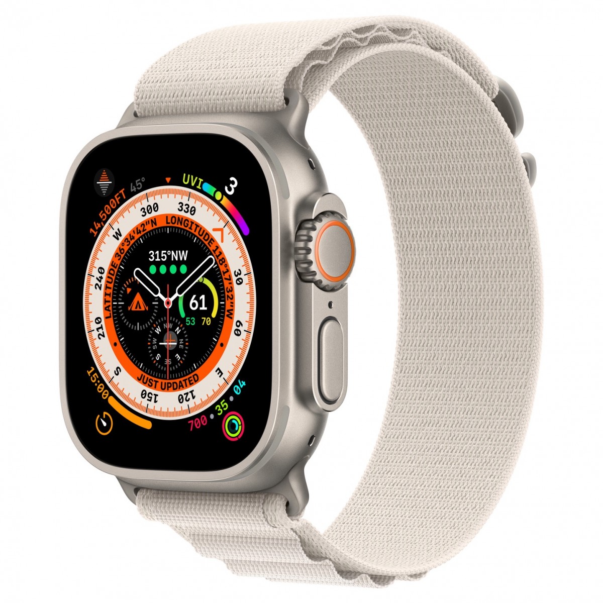 Apple Watch Ultra 49mm GPS+Cellular Titanium Case with Starlight Alpine Loop