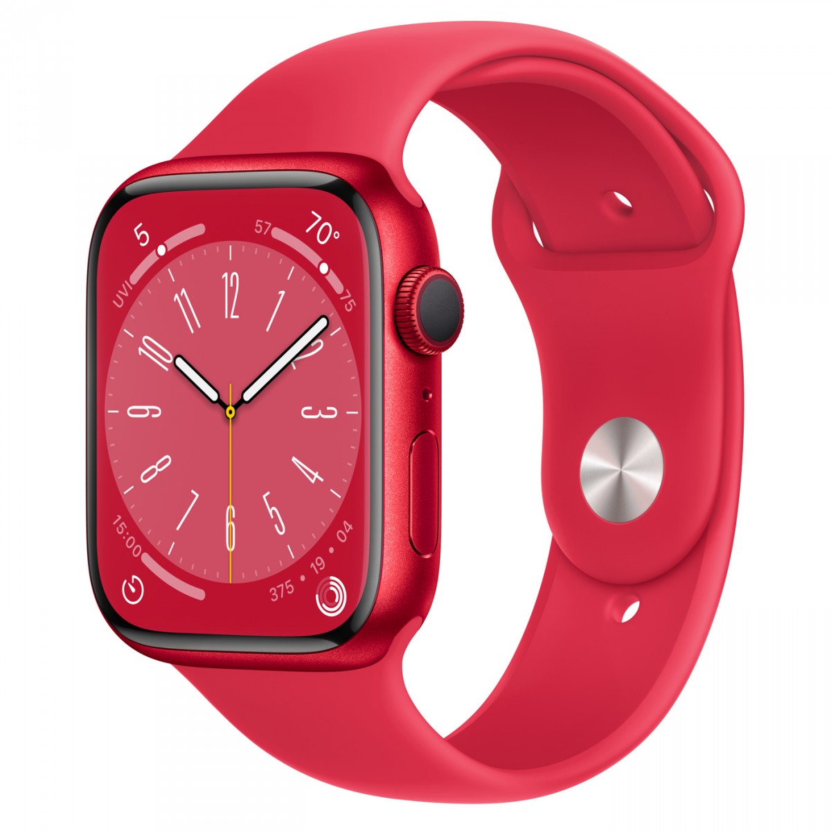 Apple Watch Series 8 45mm GPS Red Aluminum Case with Red Sport Band