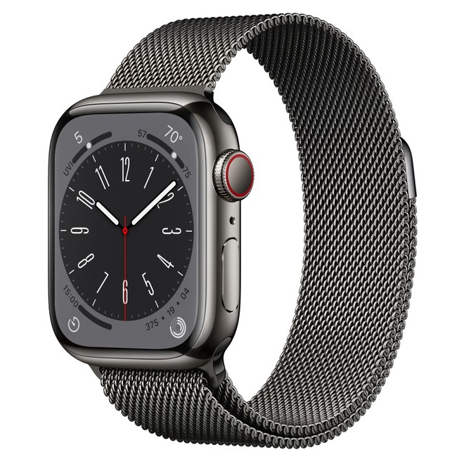 Apple Watch Series 8 41mm GPS+Cellular Graphite Stainless Steel Case with Milanese Loop