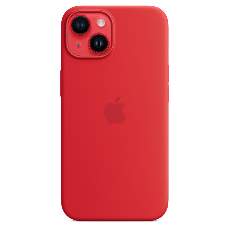 Силиконовый чехол MagSafe для iPhone 14, цвет красный