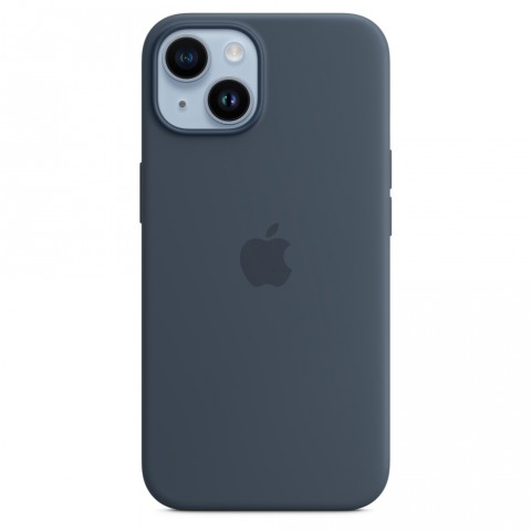 Силиконовый чехол MagSafe для iPhone 14, цвет штормовой синий