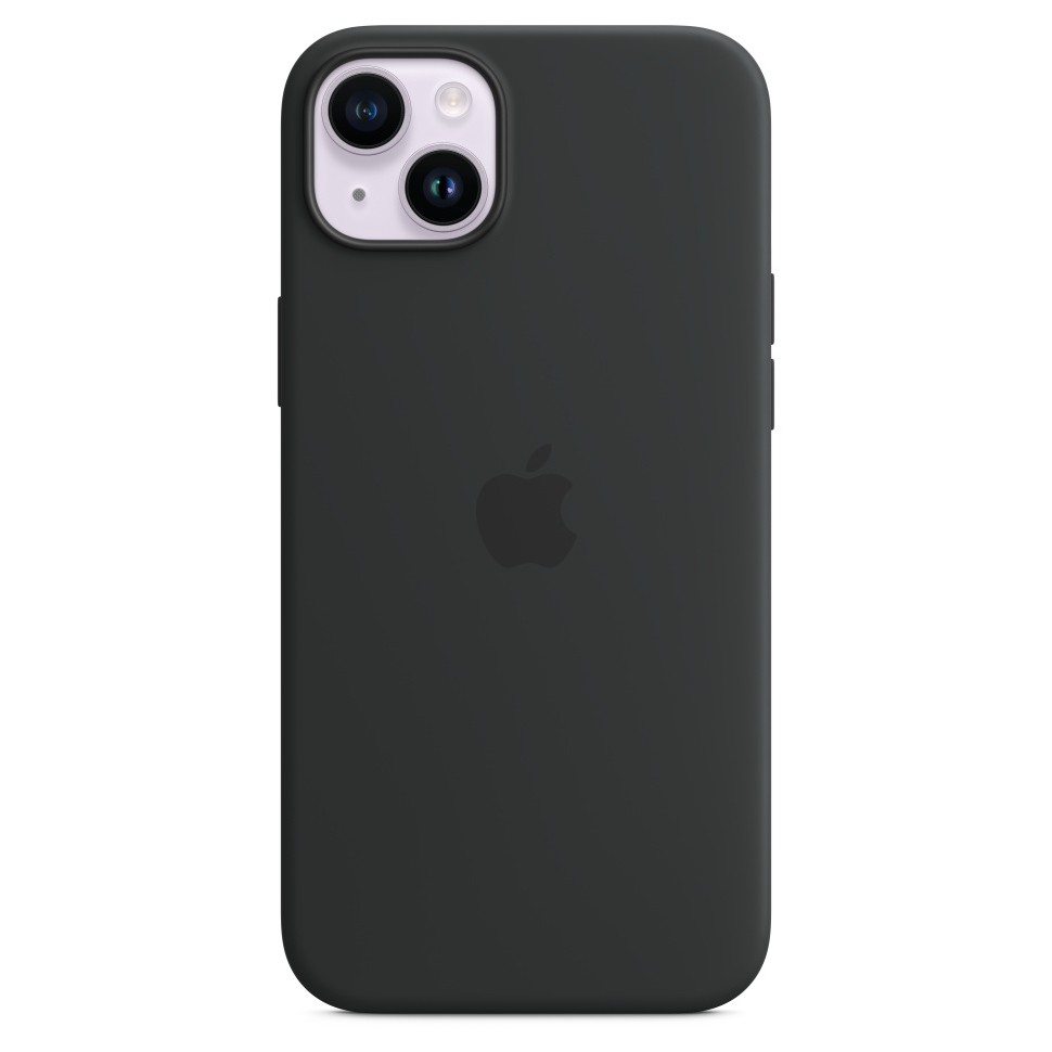 Силиконовый чехол MagSafe для iPhone 14 Plus, цвет чёрный