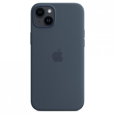 Силиконовый чехол MagSafe для iPhone 14 Plus, цвет штормовой синий