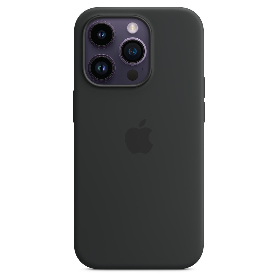 Силиконовый чехол MagSafe для iPhone 14 Pro, цвет чёрный