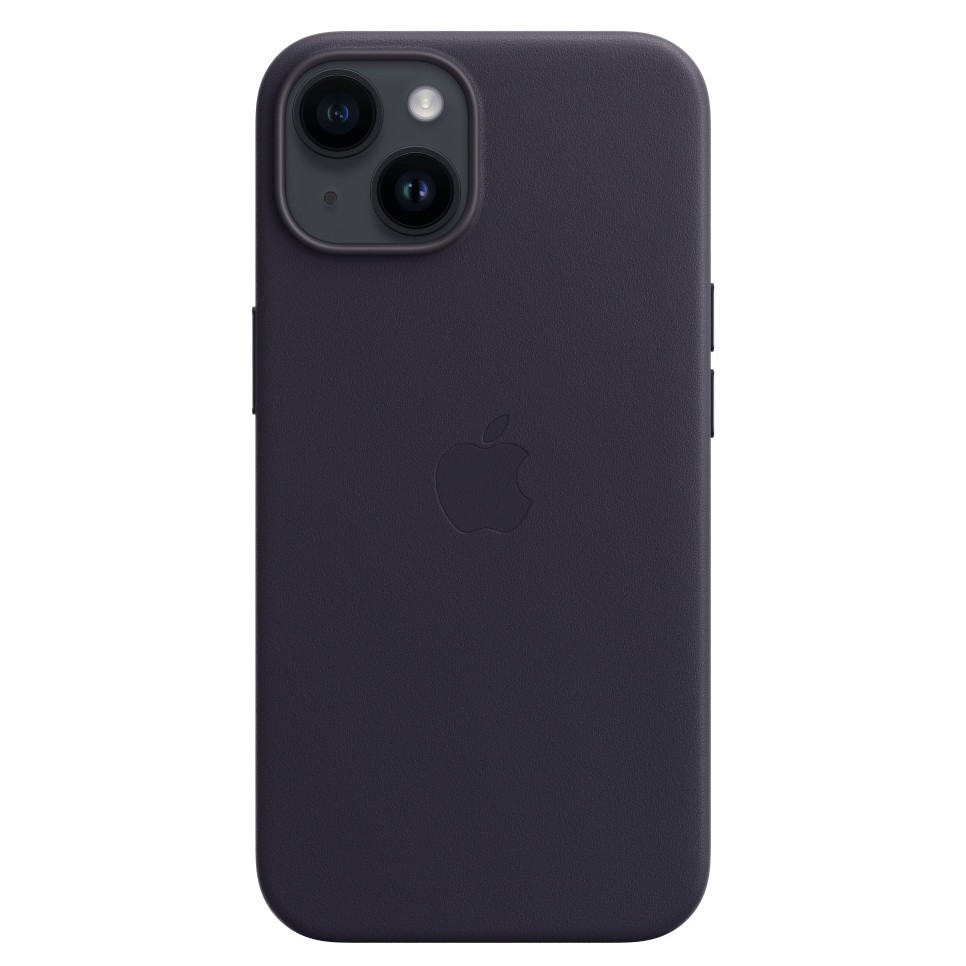 Кожаный чехол MagSafe для iPhone 14, цвет чернильный