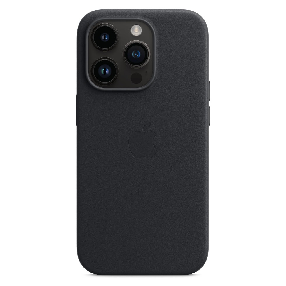 Кожаный чехол MagSafe для iPhone 14 Pro, цвет чёрный