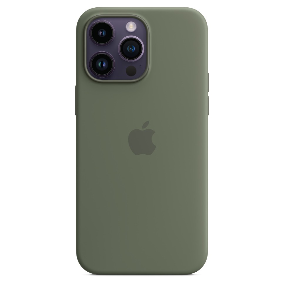 Силиконовый чехол MagSafe для iPhone 14 Pro Max, цвет оливковый