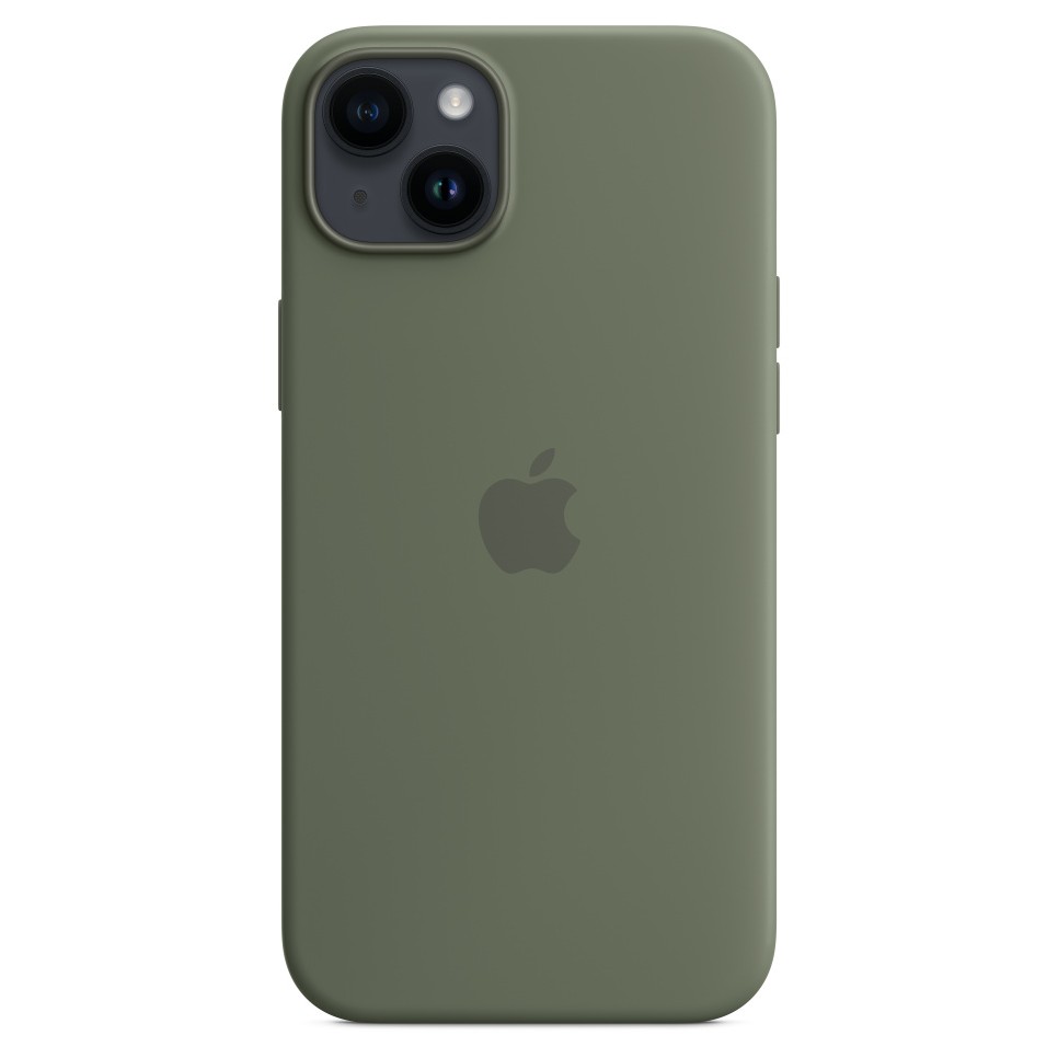 Силиконовый чехол MagSafe для iPhone 14 Plus, цвет оливковый