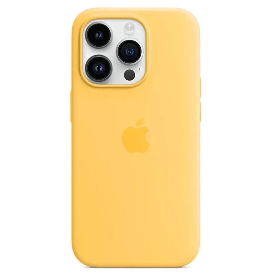 Силиконовый чехол для iPhone 14 Pro, цвет желтый OEM