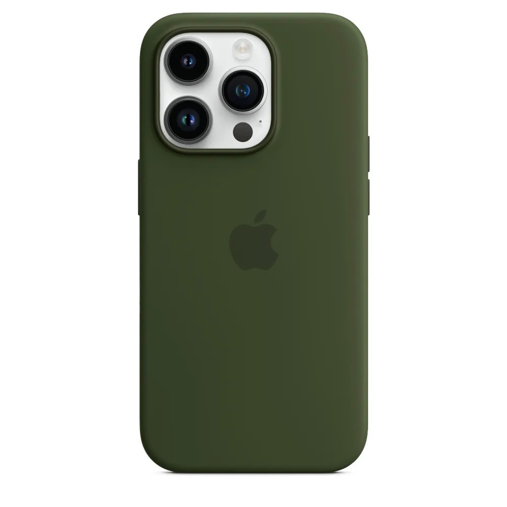 Силиконовый чехол для iPhone 14 Pro, цвет темно-зеленый OEM
