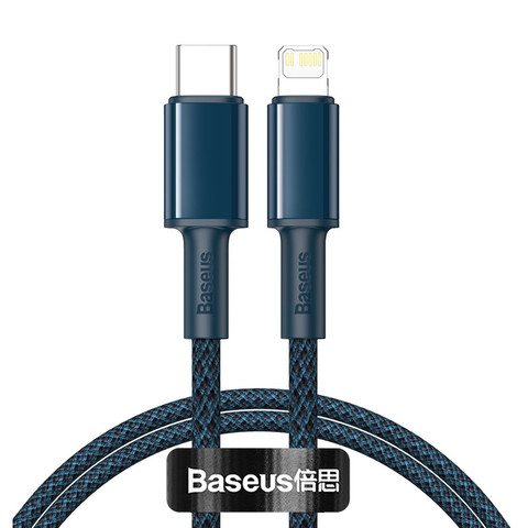 Кабель Baseus High Density Braided USB-C - Lightning 20W, 1м (синий)
